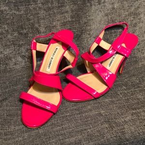 HOTTT Pink Manolo Blahnik Heels/Sandals Sz 38